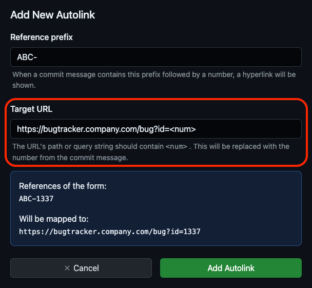 Choose autolink target