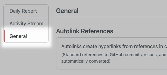 General settings tab