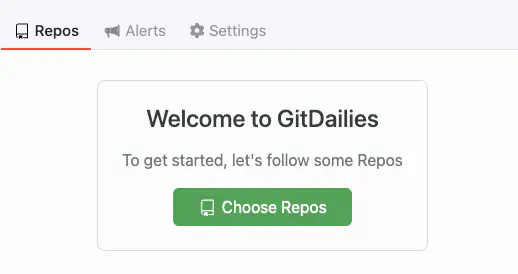 Choose GitHub repositories for GitDailies to follow