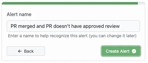 Screenshot of Alert naming in GitDailies
