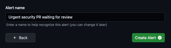 Screenshot of Alert naming in GitDailies