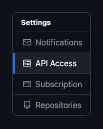 Screenshot of the API Settings link