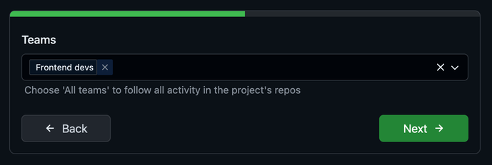 Select Teams for Project in GitDailies